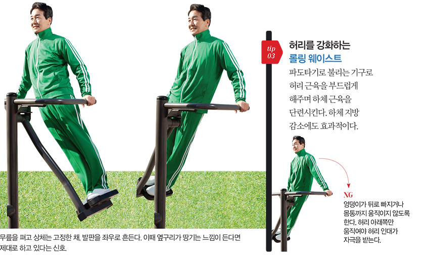 허리를 강화하는 롤링 웨이스트