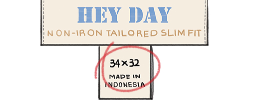 HEY DAY NON-IRON TAILORED SLIM FIT : 34X32 MADE IN INDONESIA