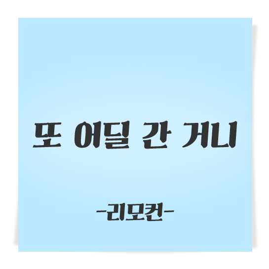 또 어딜 간 거니 _리모컨