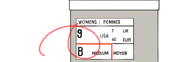 WOMENS|FEMMES : 9 USA, 7 UK, 40 EUR - B MEDIUM | MOYEN